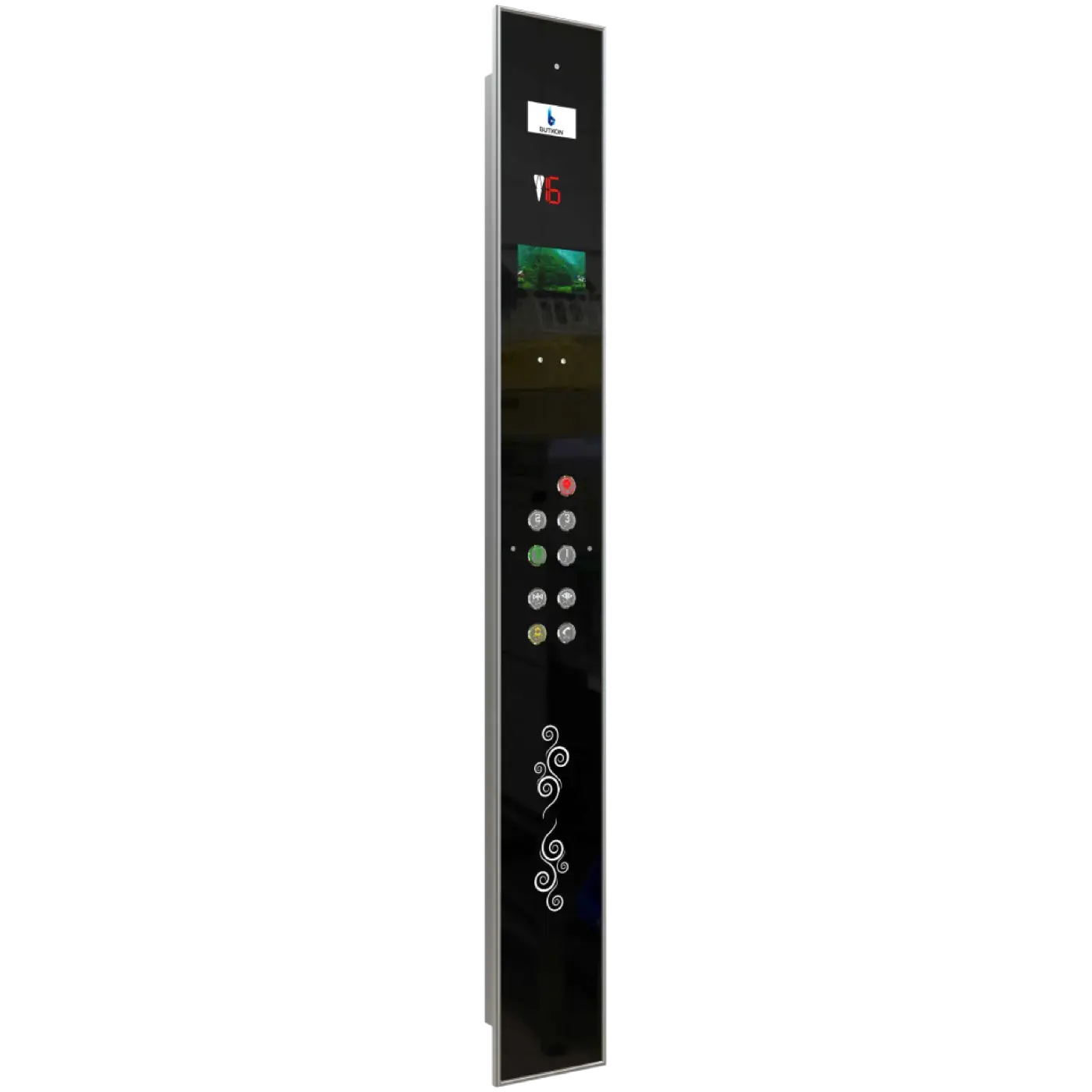 Glasline Button — full height, black — car operating panel, product view