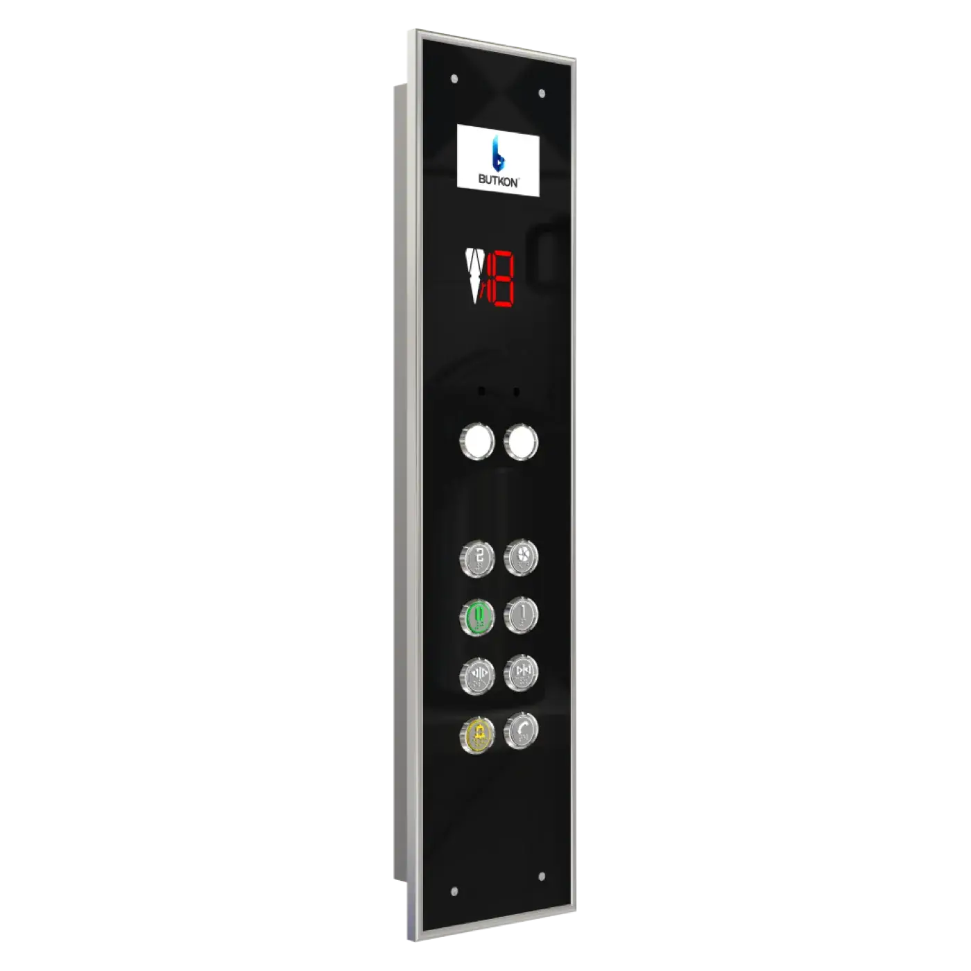 Glasline Button — half height, black — car operating panel, product view