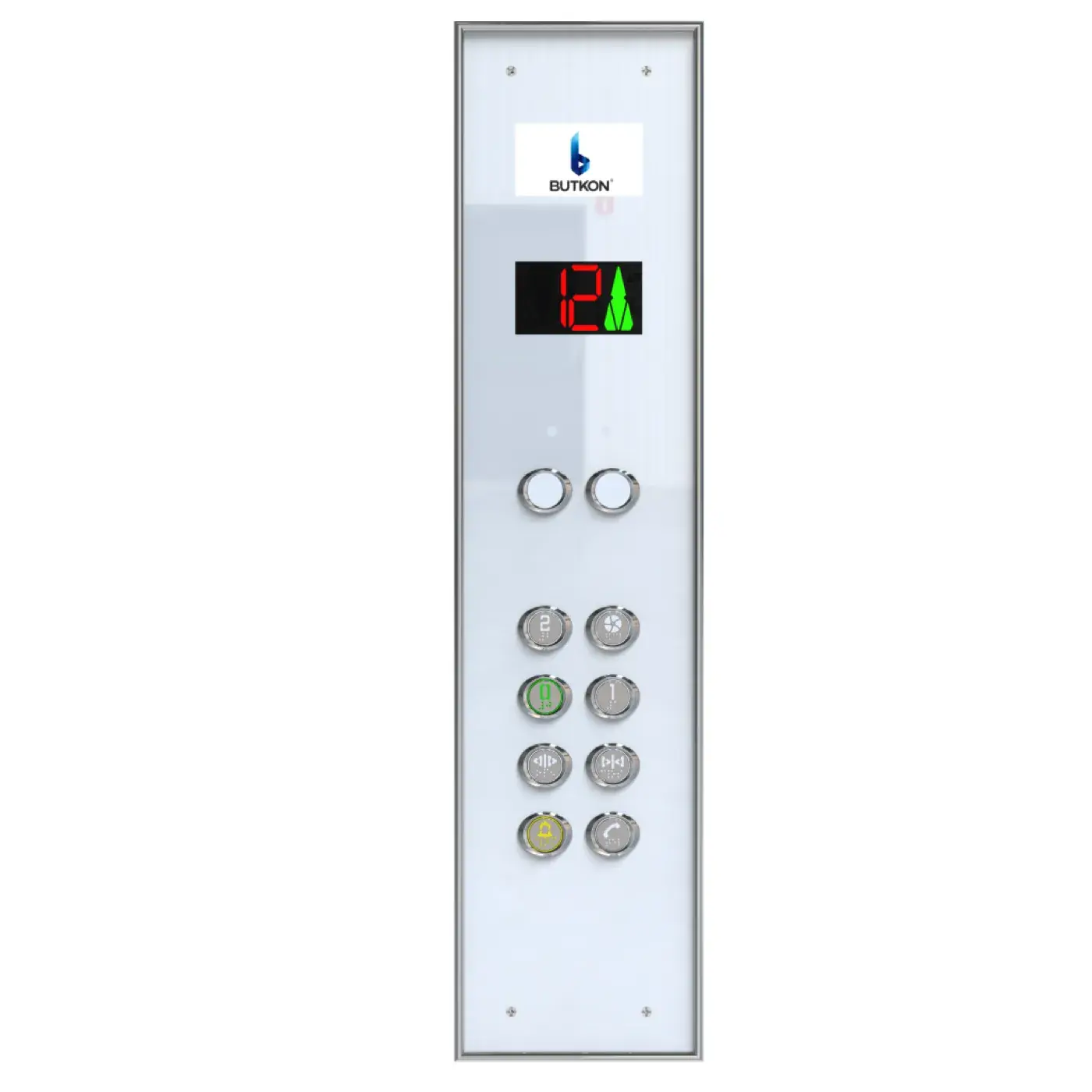 Glasline Button — half height, white — car operating panel, product view