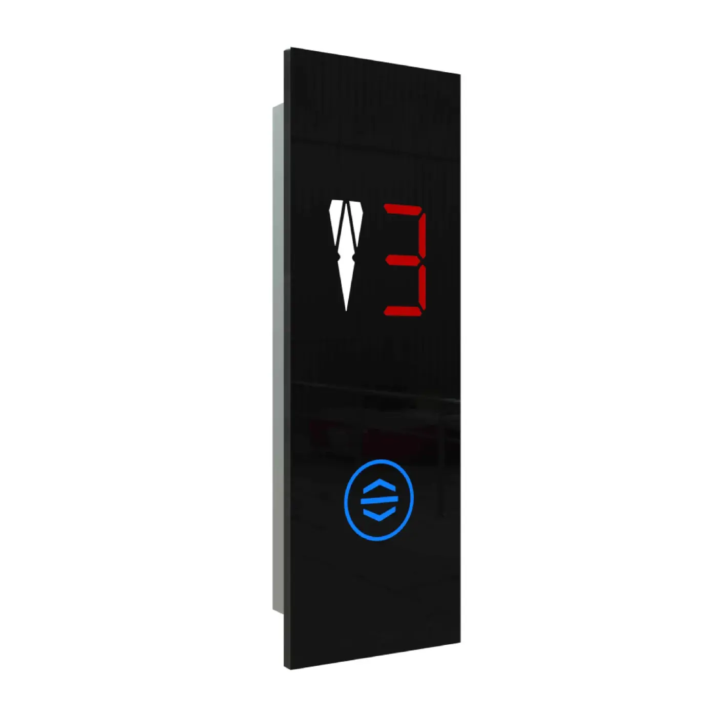 Glasline Touch — with indicator, one button, black — landing call panel, product view