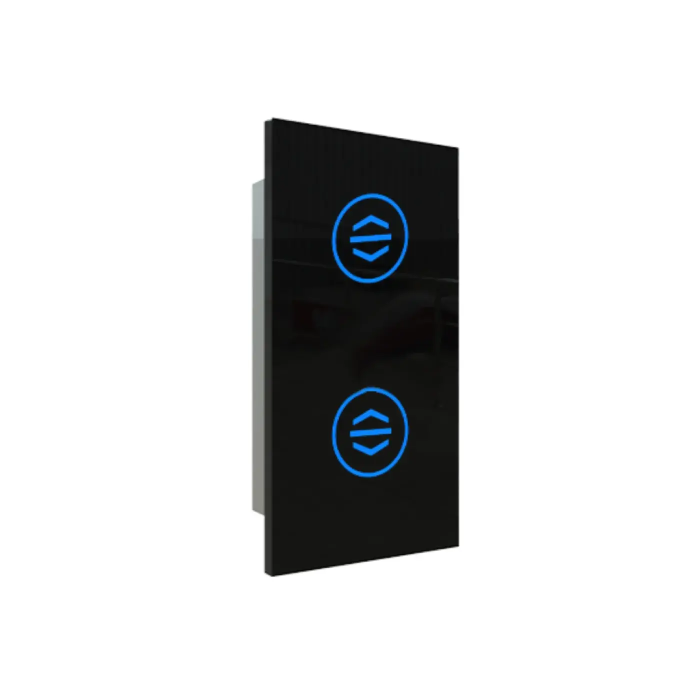 Glasline Touch — without indicator, two buttons, black — landing call panel, product view