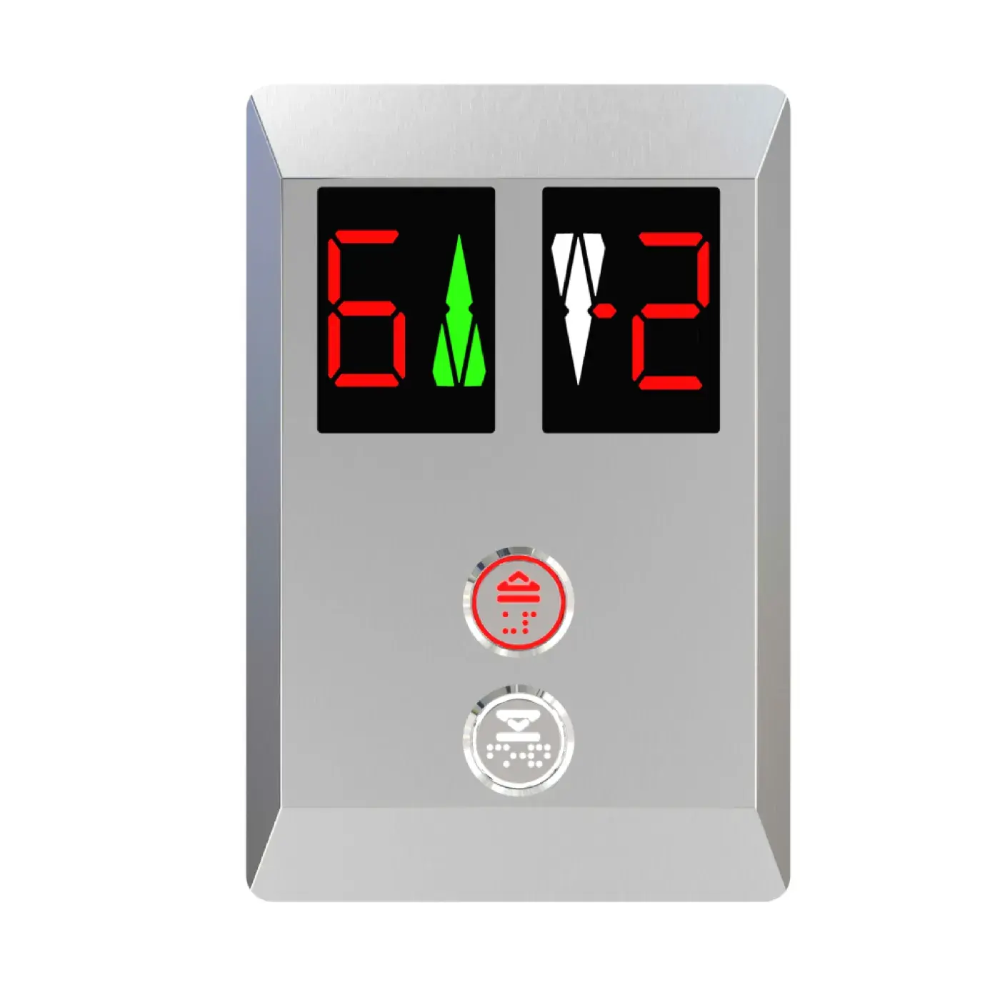 Lumina — duplex, with indicator, two buttons — landing call panel, product view