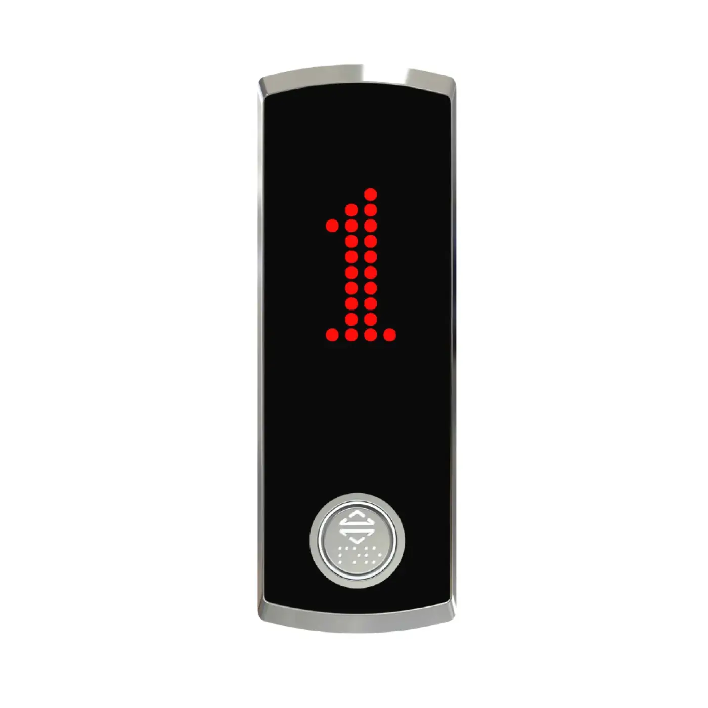 Zamak — with indicator, one button, screw fixing — landing call panel, product view
