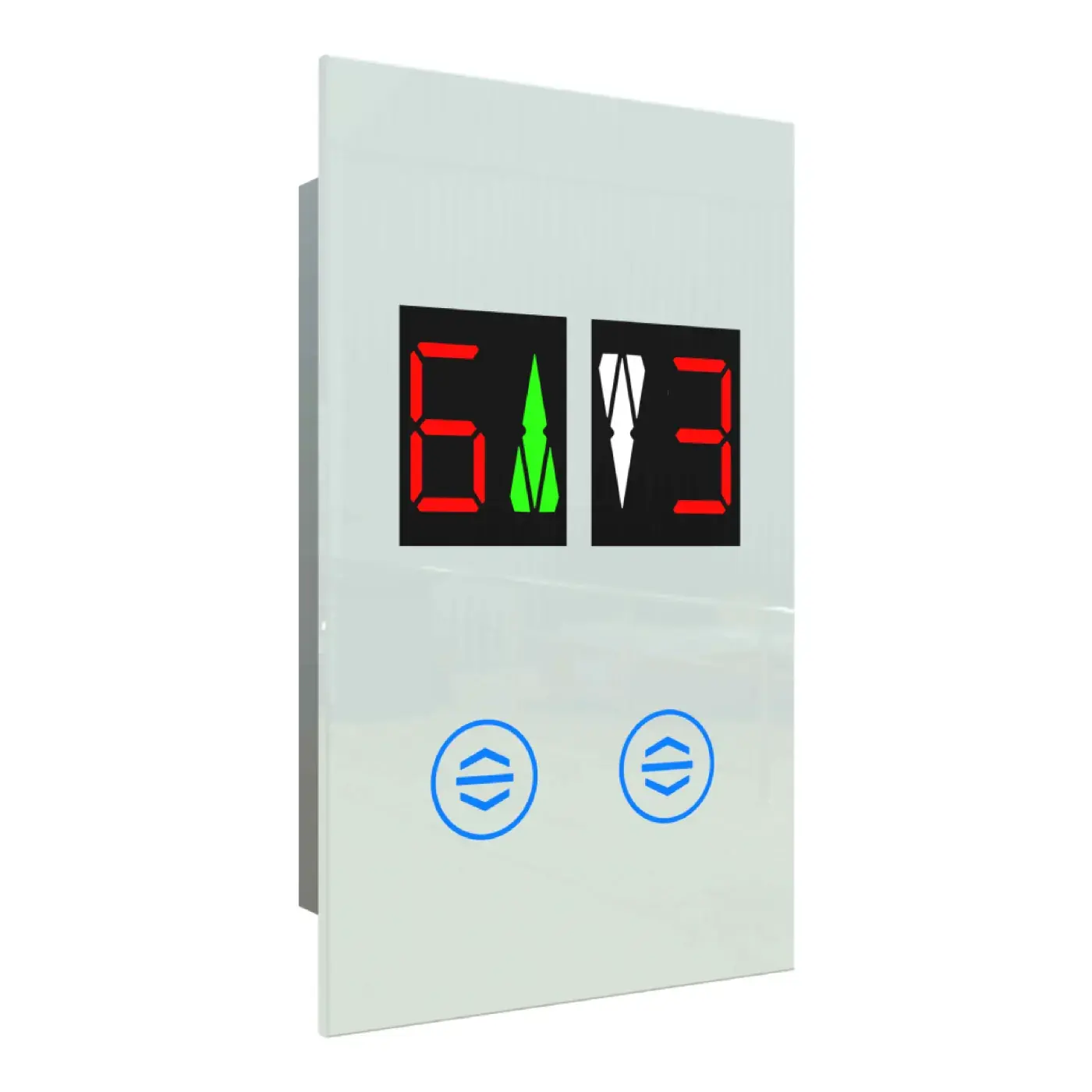 Glasline Touch — duplex, with indicator, two buttons — landing call panel, product view